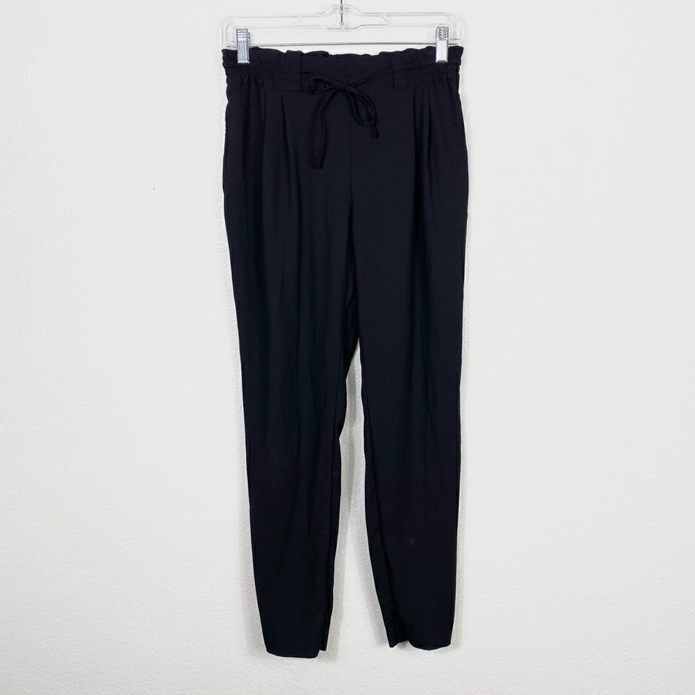 Zara Basic Black Drawstring Waist Slim Leg Pants